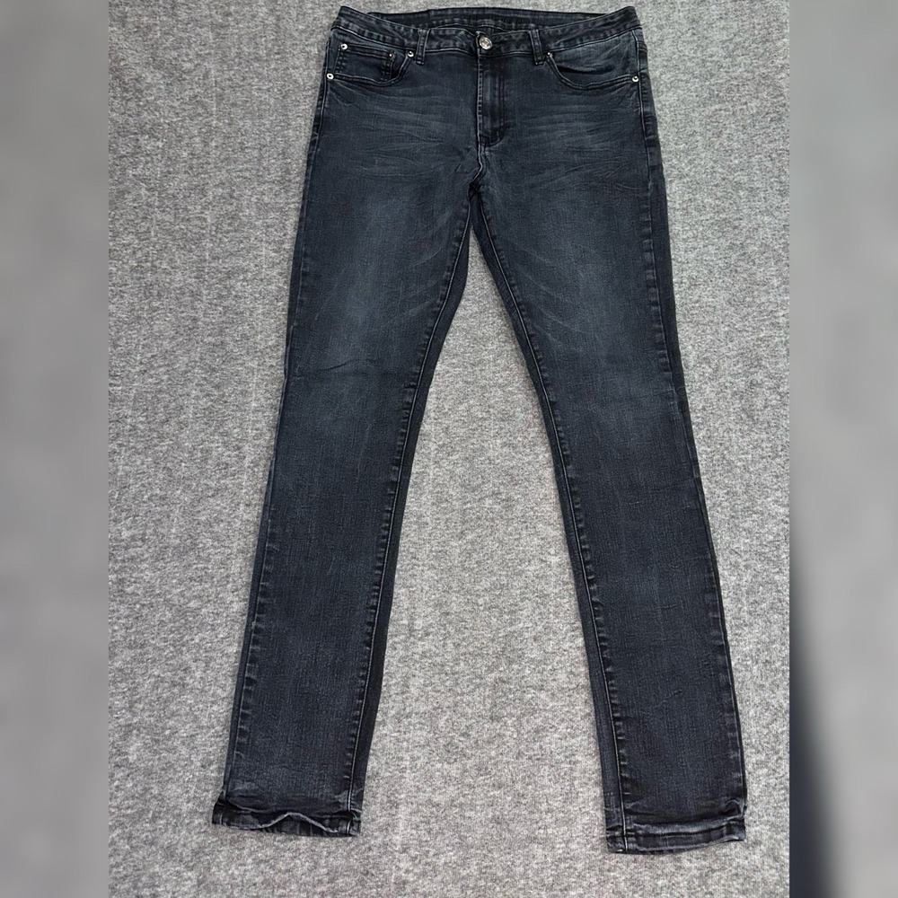 Rue21 Men's Super Skinny Ultra Flex Black Jeans 36x34 Stretch Denim